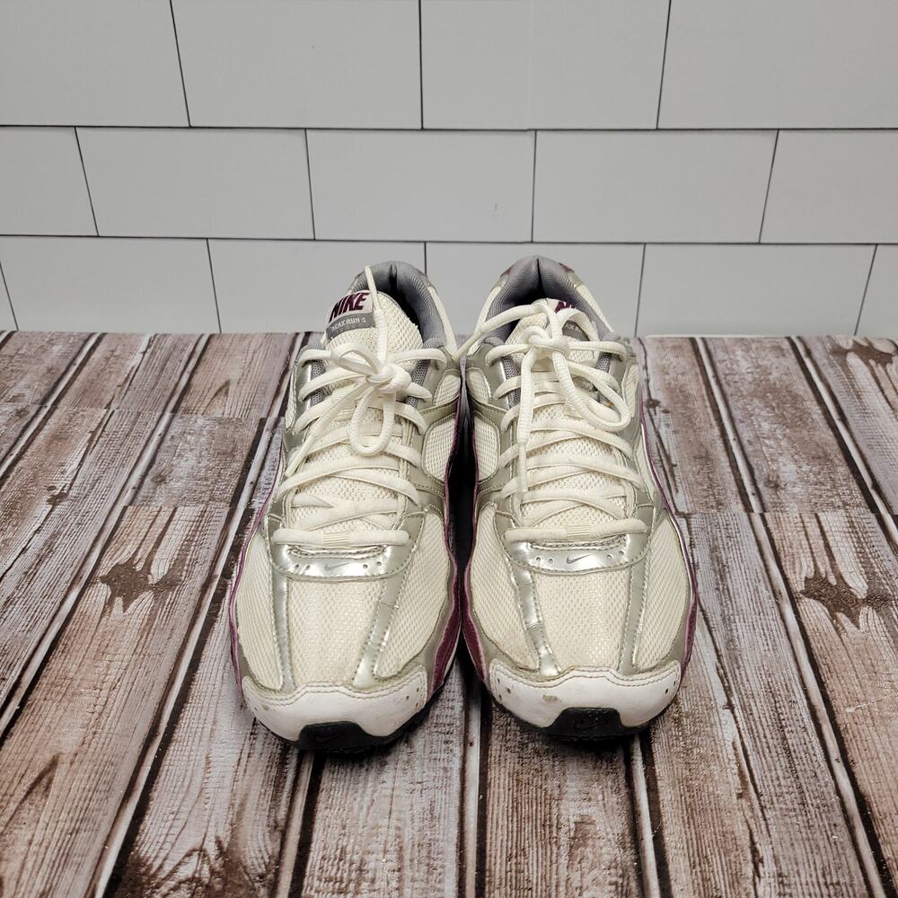 Nike Shox NZ White Burgundy Running Shoes Women's Size 8 407987-101 - Picture 2 of 10
